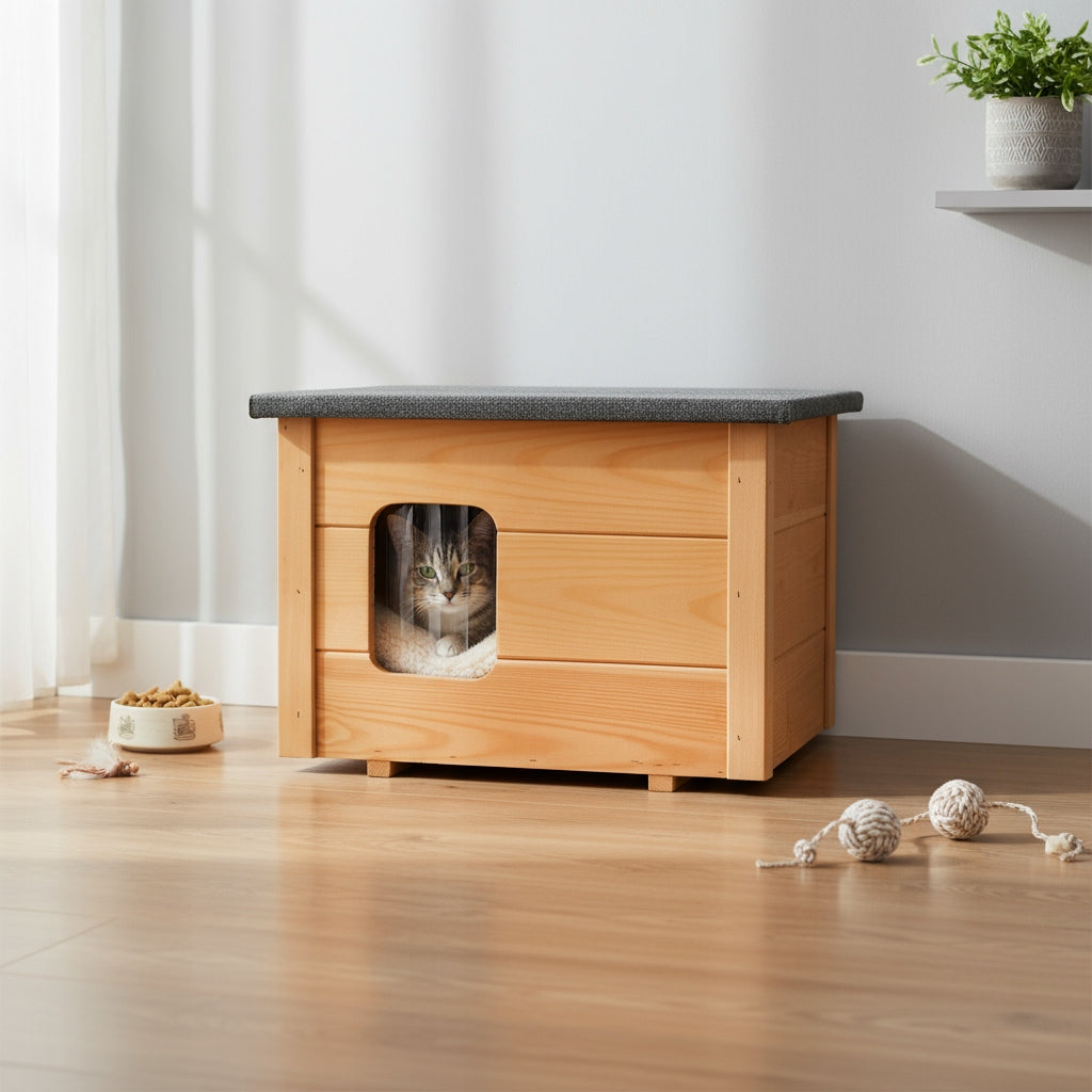 Dog cat kennel all INSULATED, folded, ready to move in Length 57 cm
