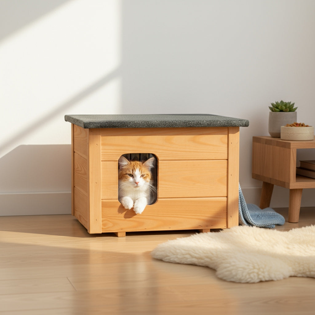 Dog cat kennel all INSULATED, folded, ready to move in Product width 47 cm