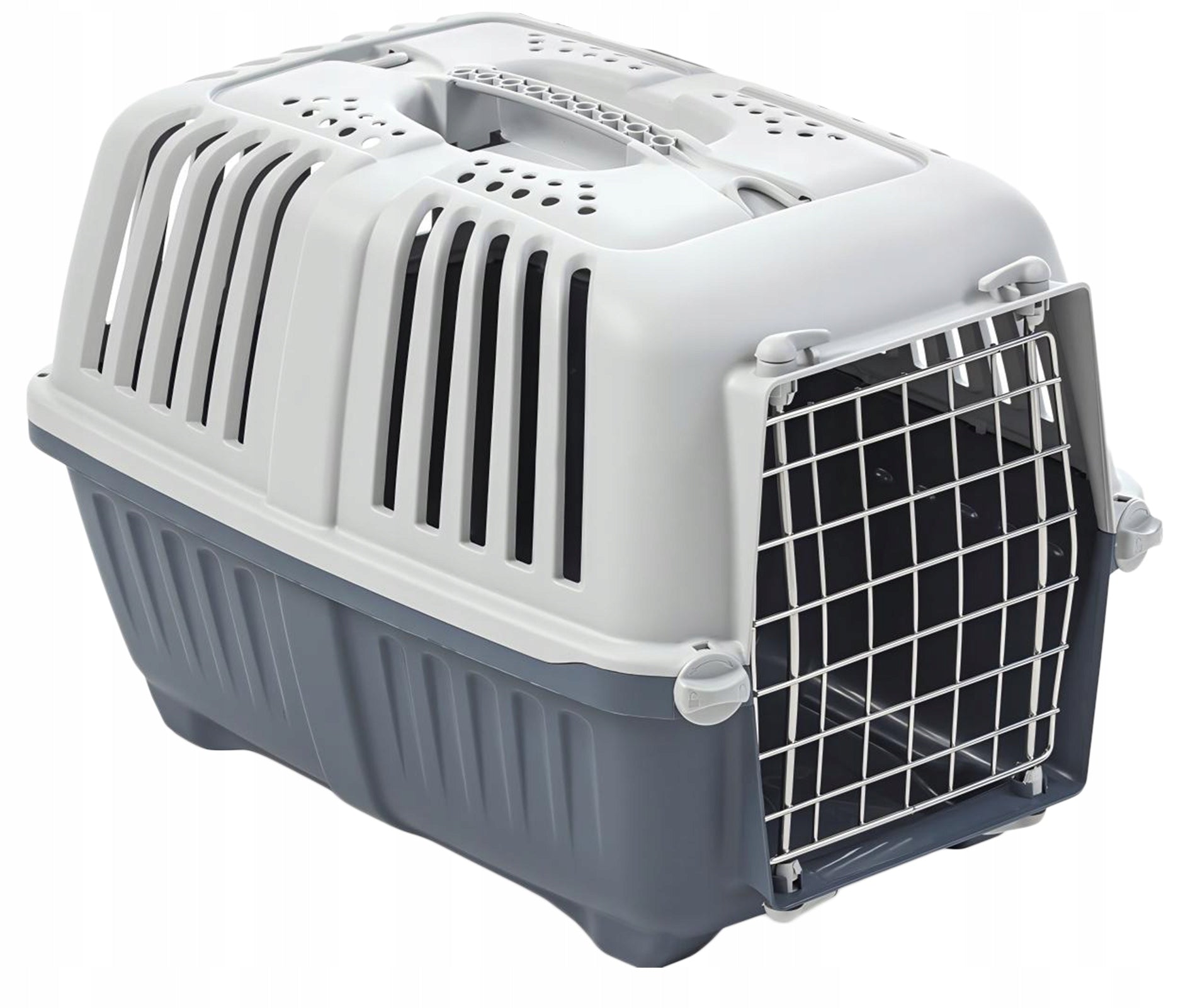 Dog cat transporter grey PRATIKO 2 METAL 55x36x36cm