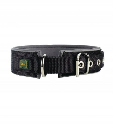Dog collar Hunter neoprene reflect 70 nylon black / grey