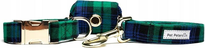 Dog collar and leash set, 3 checkered elements r. L EAN (GTIN) 5904178835325