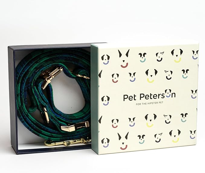 Dog collar and leash set, 3 checkered elements r. L Packaging status original