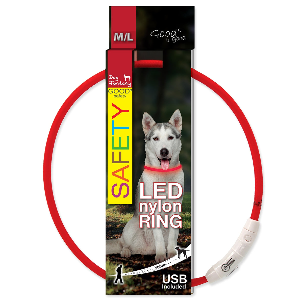 Dog collar material glowing Dog Fantasy r. M/L