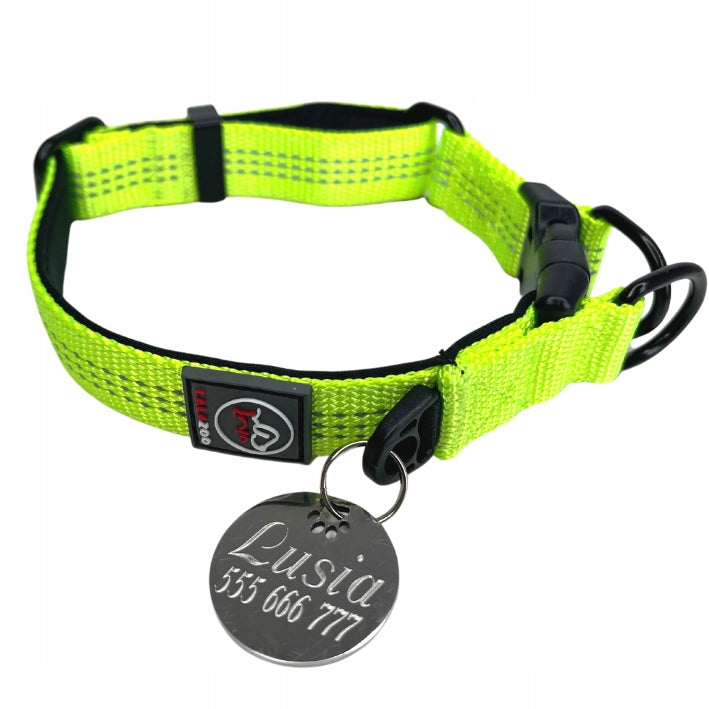 Dog collar with ENGRAVING RICO 50-60CM_XL yellow Manufacturer code 5903857444599
