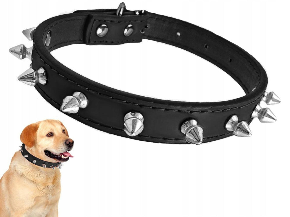 Dog collar with faux leather studs adjustable l Manufacturer code 19371