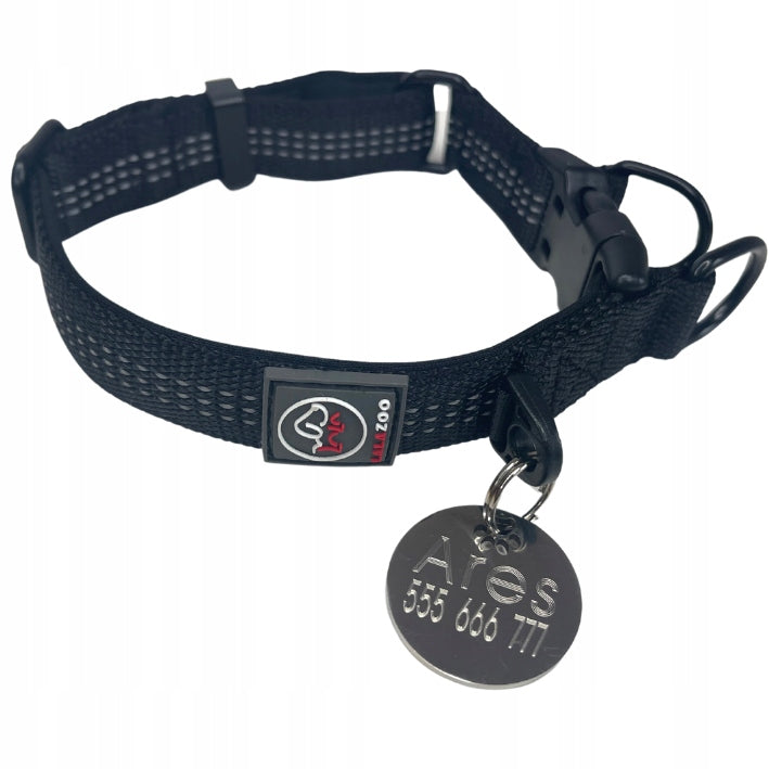Dog collar with name ENGRAVING RICO strong LALAZOO 40-50CM L charm Manufacturer code 5903857444520