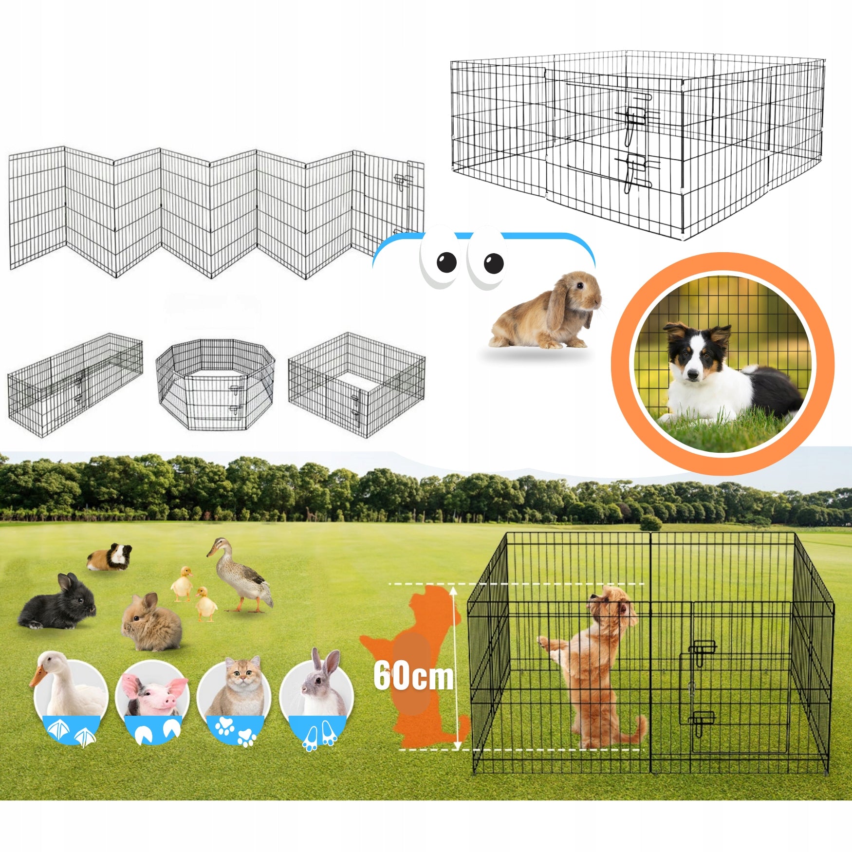 Dog enclosure Oh!dog Puppies enclosure M Playpen Folding Breeding* Cage Trade name Wybieg dla Psa M Zagroda dla Szczeniąt Kojec Modułowy Hodowlany Klatka