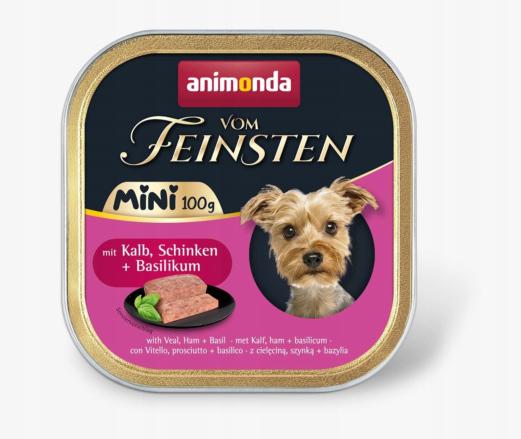 Dog food Animonda Vom Feinsten MINI veal ham basil 100g
