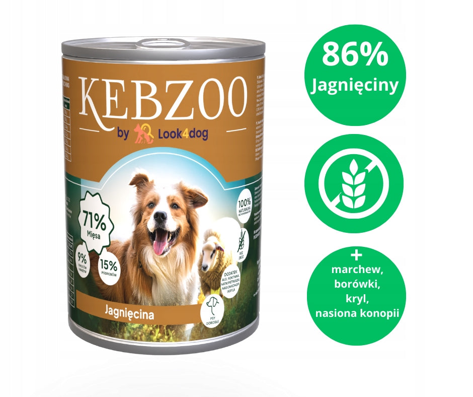 Dog food Look4dog CARE Turkey 6kg + KEBZOO Lamb 3x400g Packaging status original