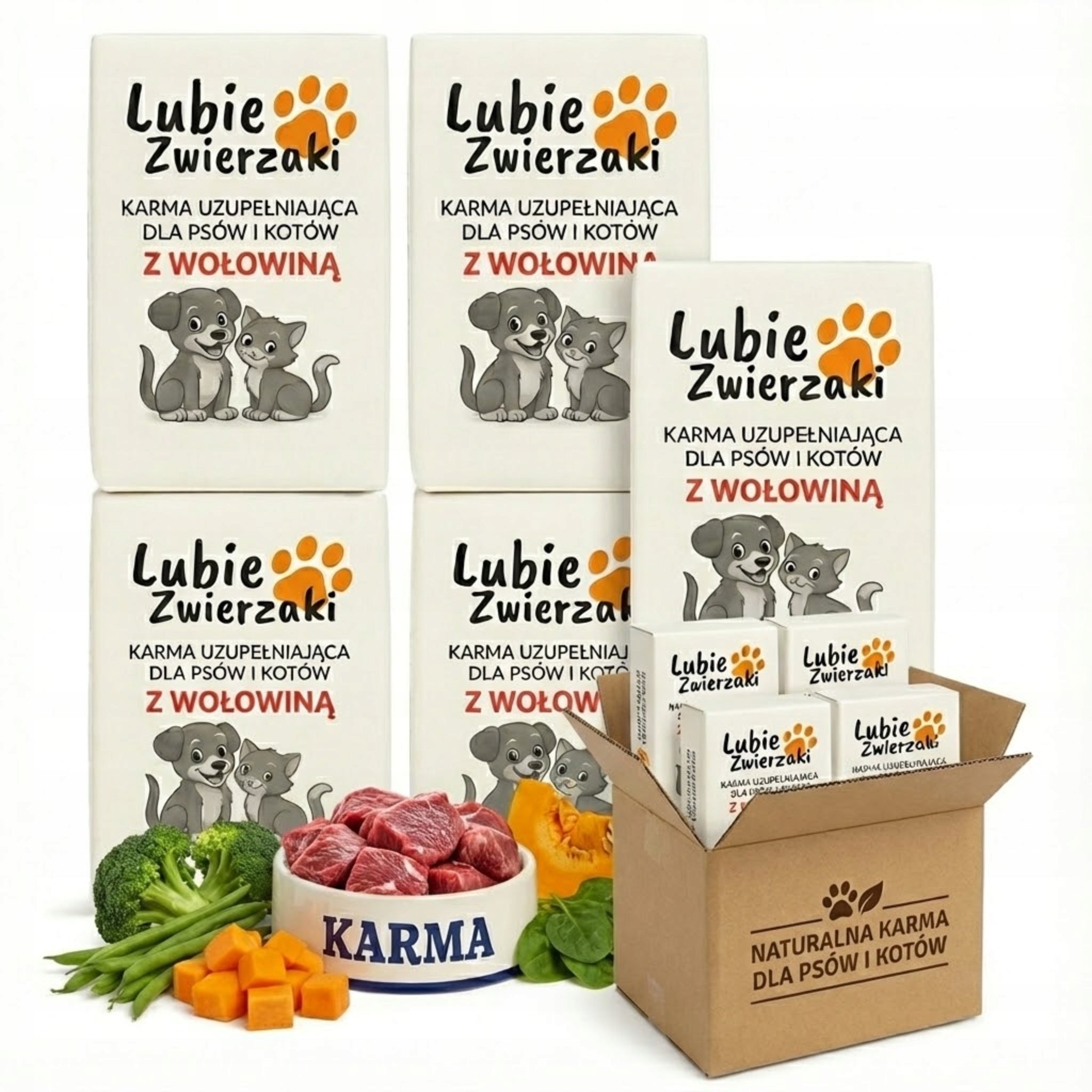 Dog food wet meat frozen raw beef poultry vitamin BARF 10kg