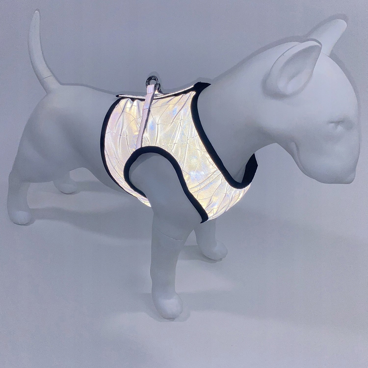 Dog harness soft, reflective, with QR passport, ergonomic, XXS(XS2) Color gray