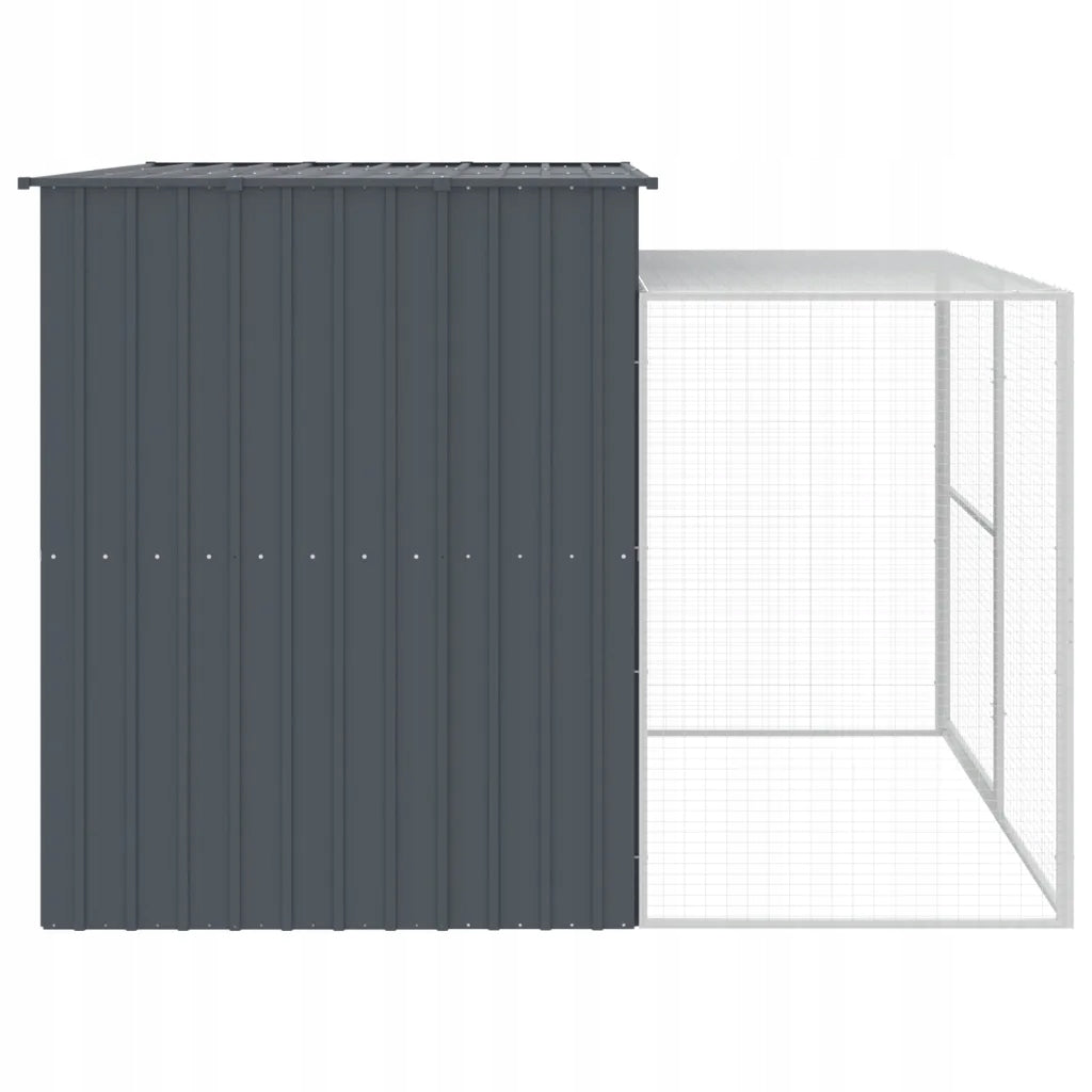 Dog kennel, with enclosure, anthracite, 214x253x181 cm, steel Kind playpen