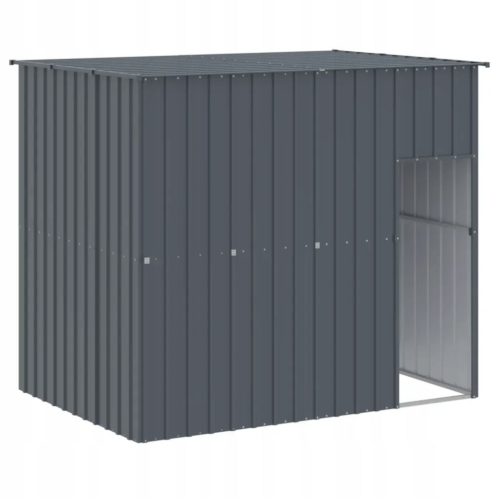 Dog kennel, with enclosure, anthracite, 214x253x181 cm, steel Product width 214 cm