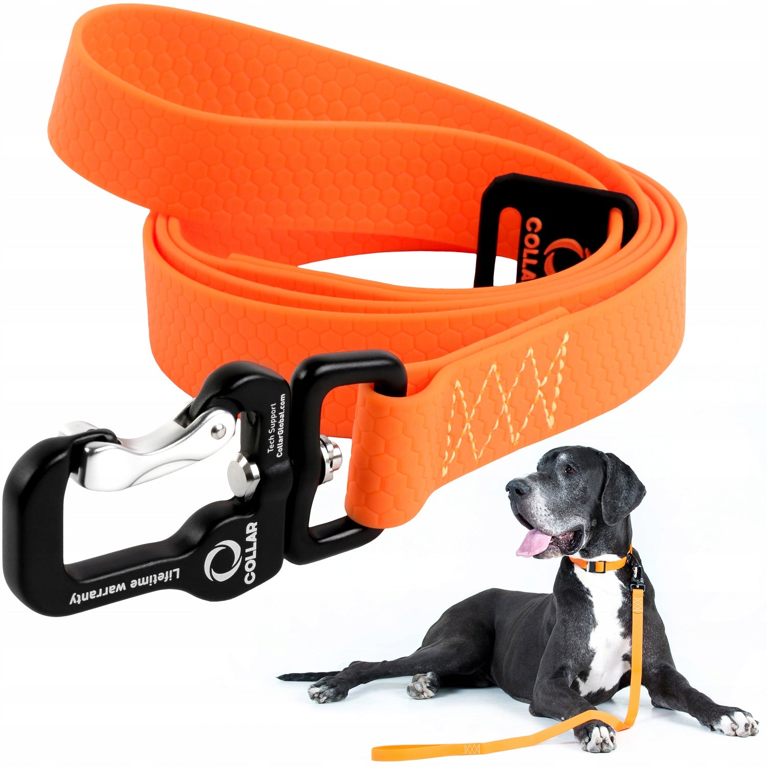Dog leash EVOLUTOR Strongest waterproof 120 cm 25 mm orange