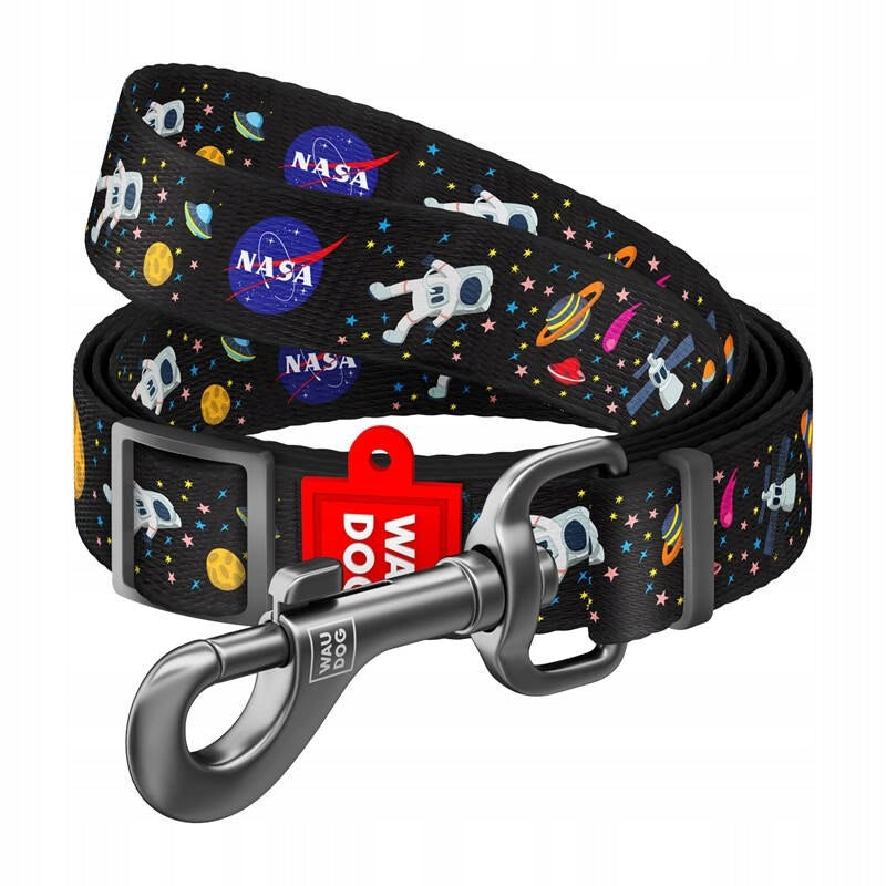 Dog leash Waudog nylon, pattern "NASA", width 20 mm, length 152