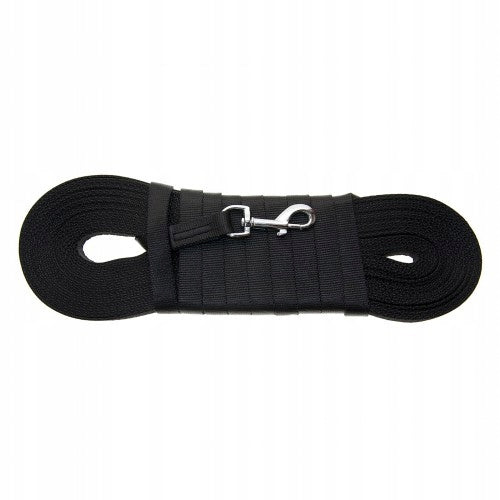 Dog leash training cord Dino tape BLACK long 20m
