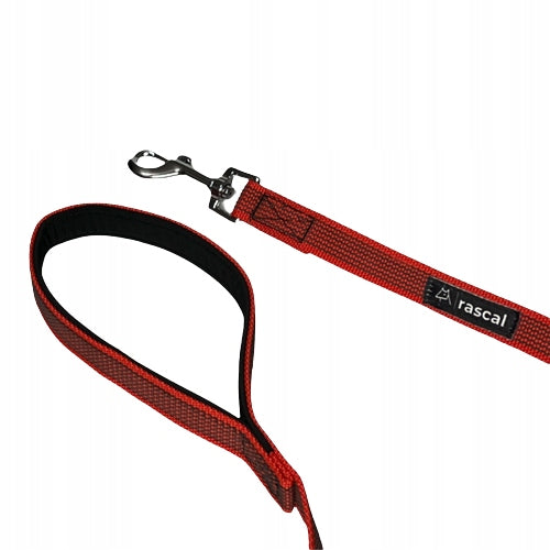 Dog leash training rubberized 3m RED | RASCAL Brand Rascal