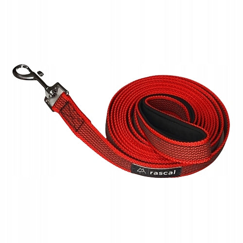 Dog leash training rubberized 3m RED | RASCAL