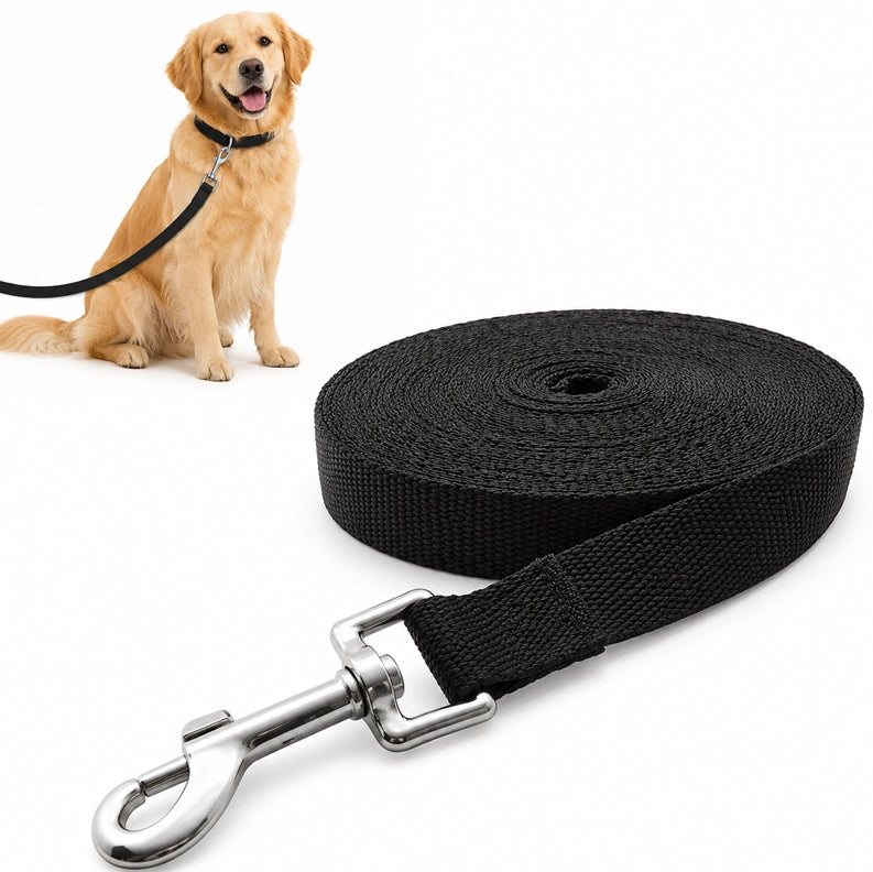 Dog leash training walking adjustable strong 3m black
