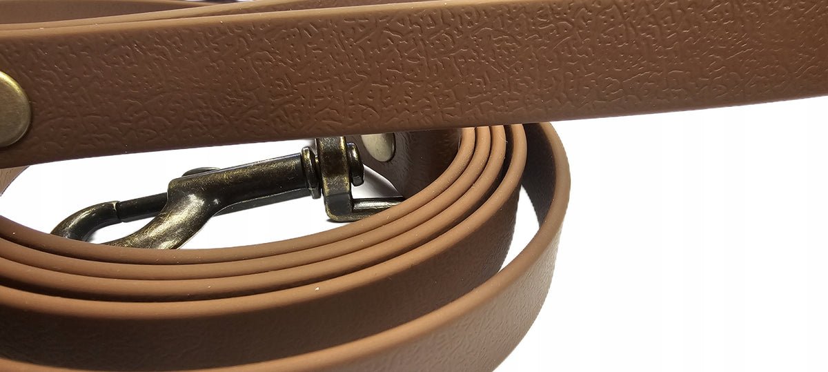 Dog leash training waterproof dark brown leather appearance 2m Packaging status original