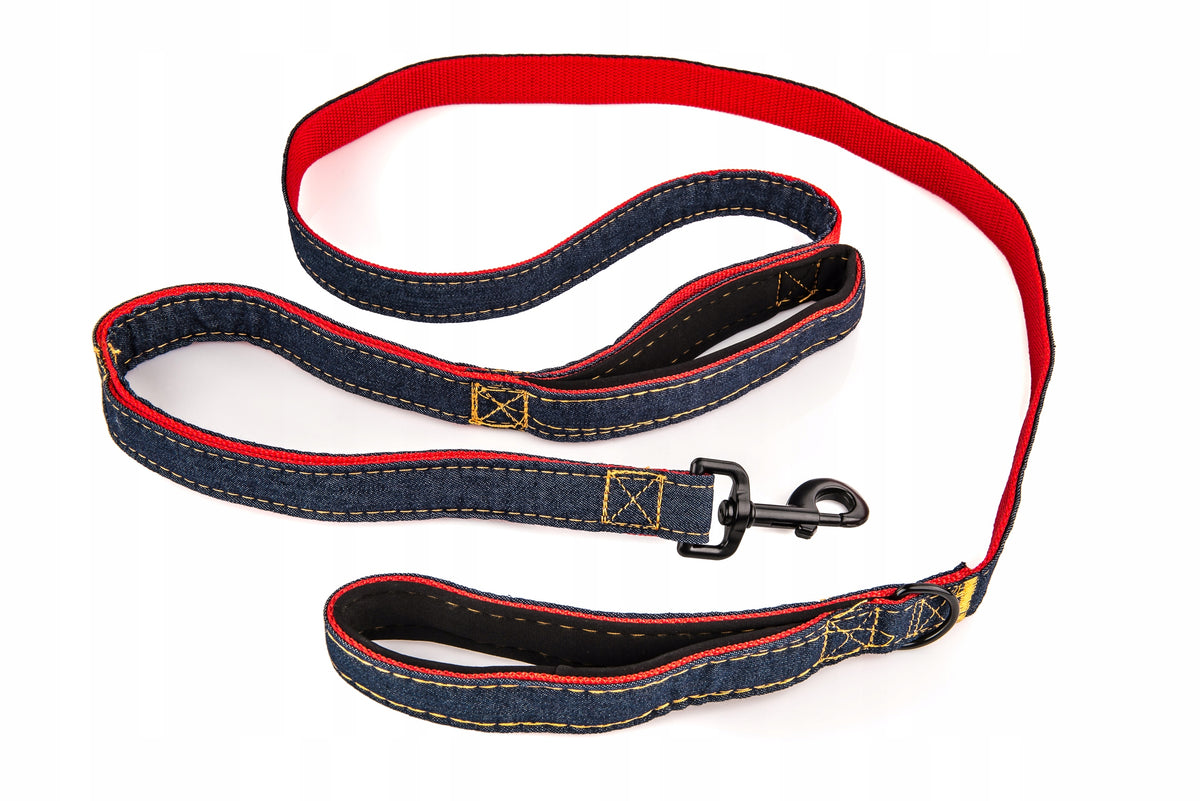 Dog leash,two handles 1,8m/2cm Red 008