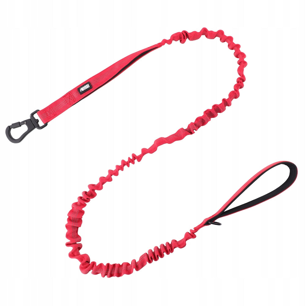 Dog leash with shock absorber red strong bungee HUGGY DOGGY Alpha L Brand HUGGY DOGGY