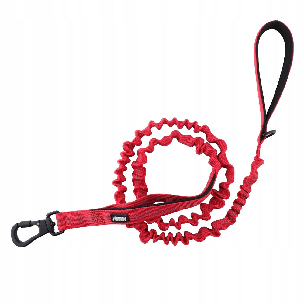 Dog leash with shock absorber red strong bungee HUGGY DOGGY Alpha L EAN (GTIN) 6975459287477