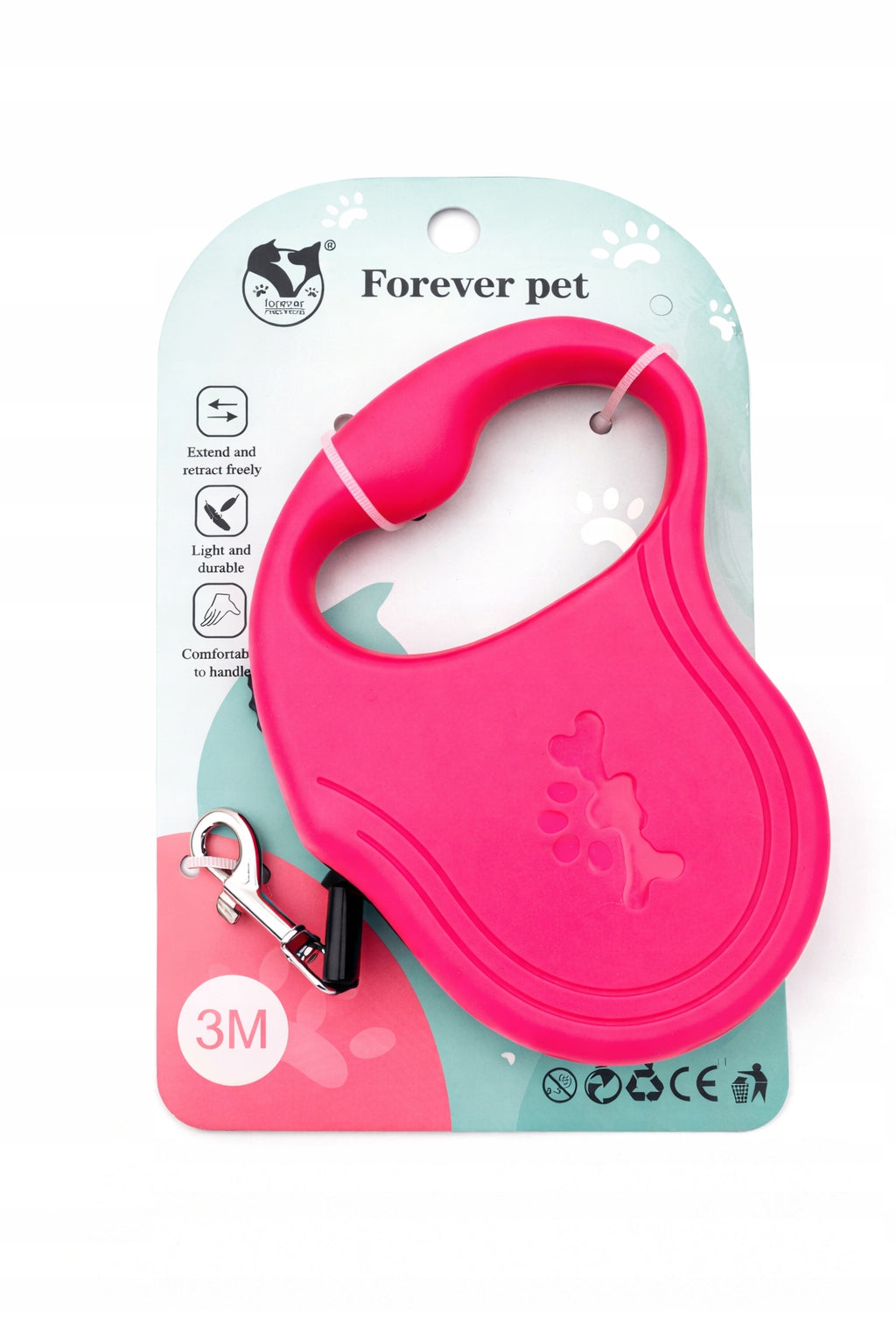 Dog leash with stretch ribbon 3m