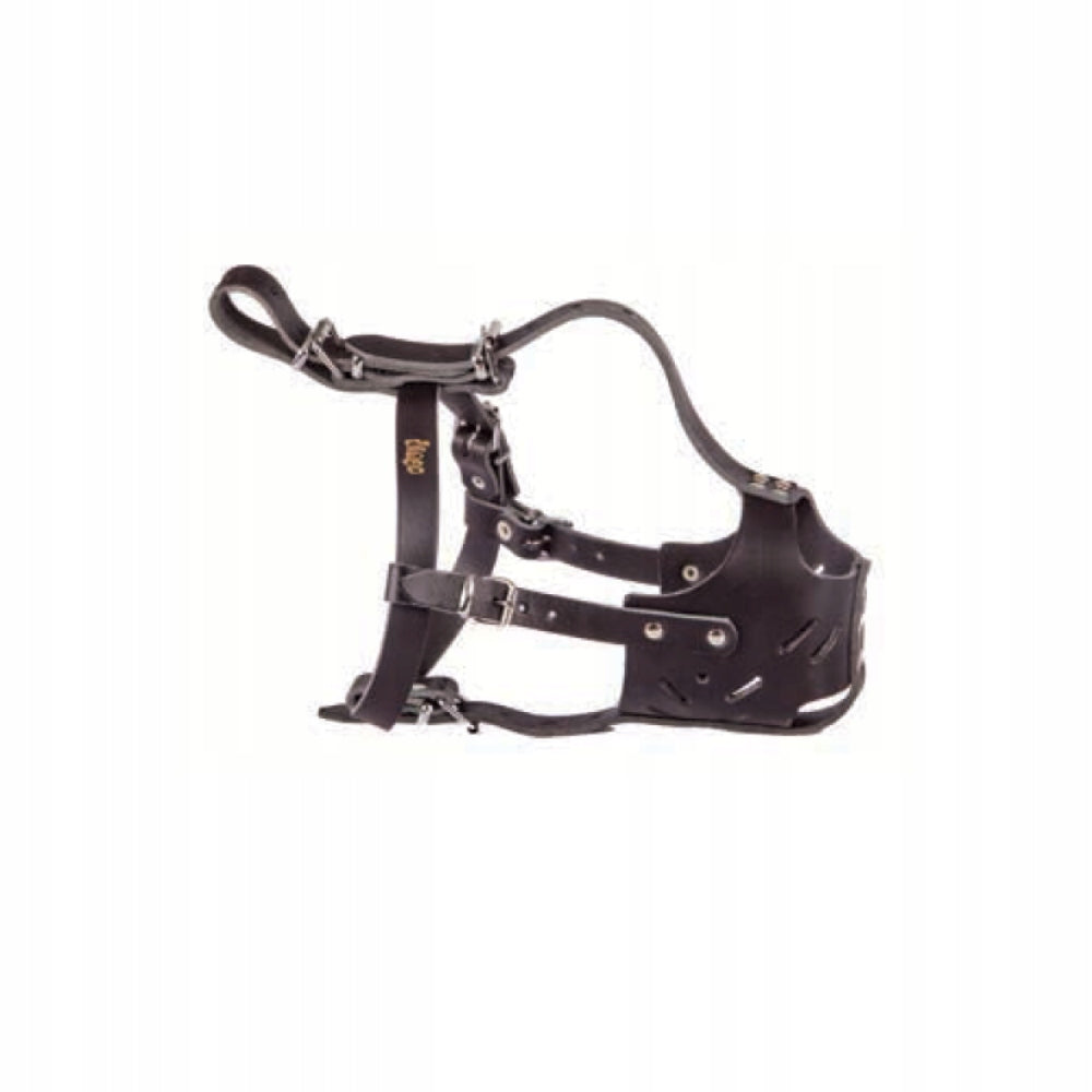 Dog muzzle, DINGO LEATHER BUILT-IN NO. 2 (circumference 28cm) AMSTAFF