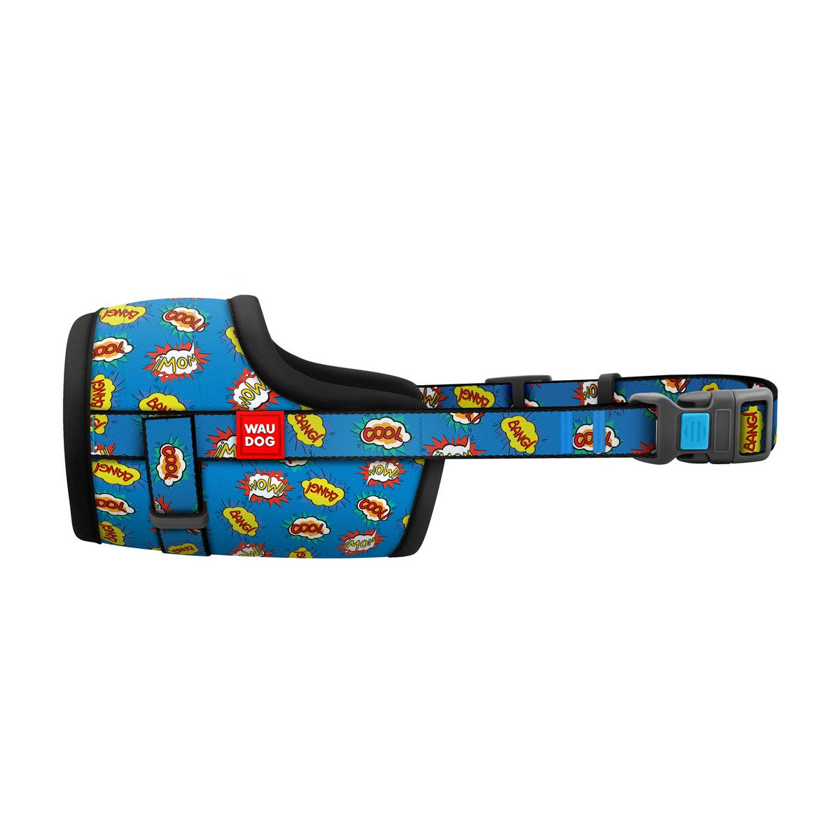 Dog muzzle, WOW drawing, comfortable, bright, size XL, 35-43 cm