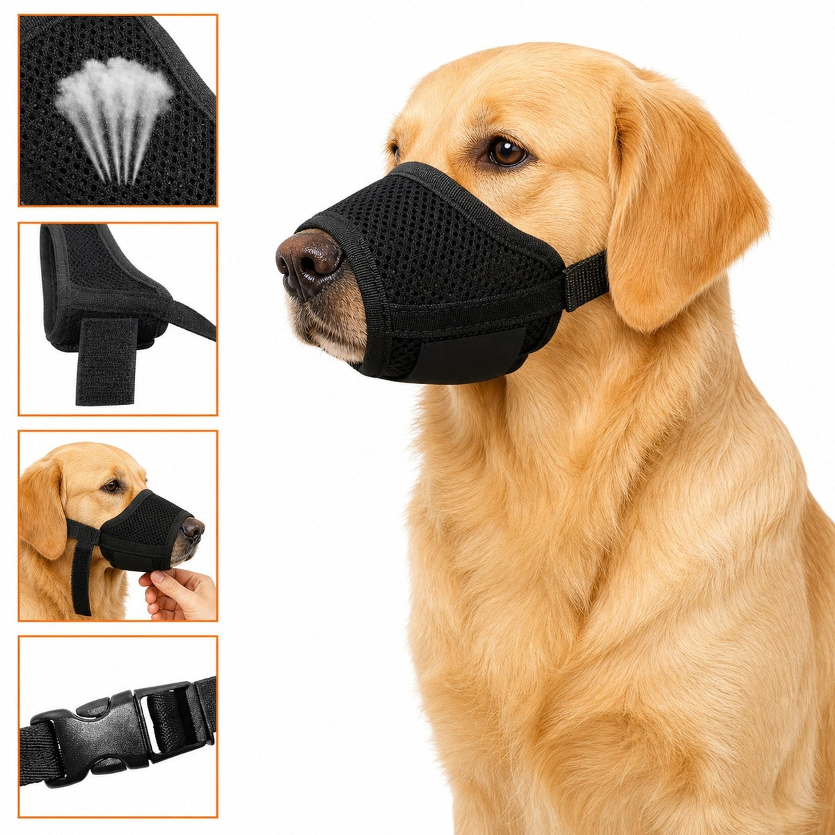 Dog muzzle adjustable mesh breathable soft XXL Packaging status original