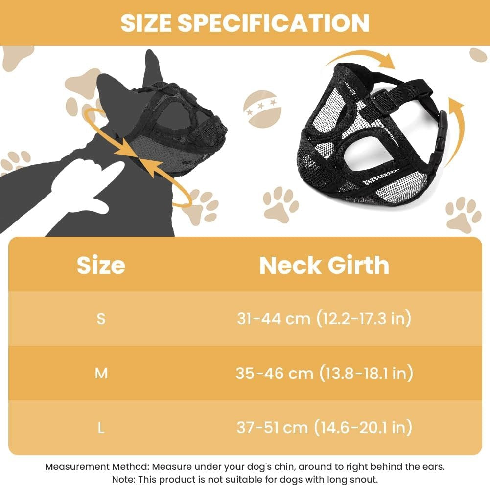 Dog muzzle adjustable with short muzzle size L black Packaging status original