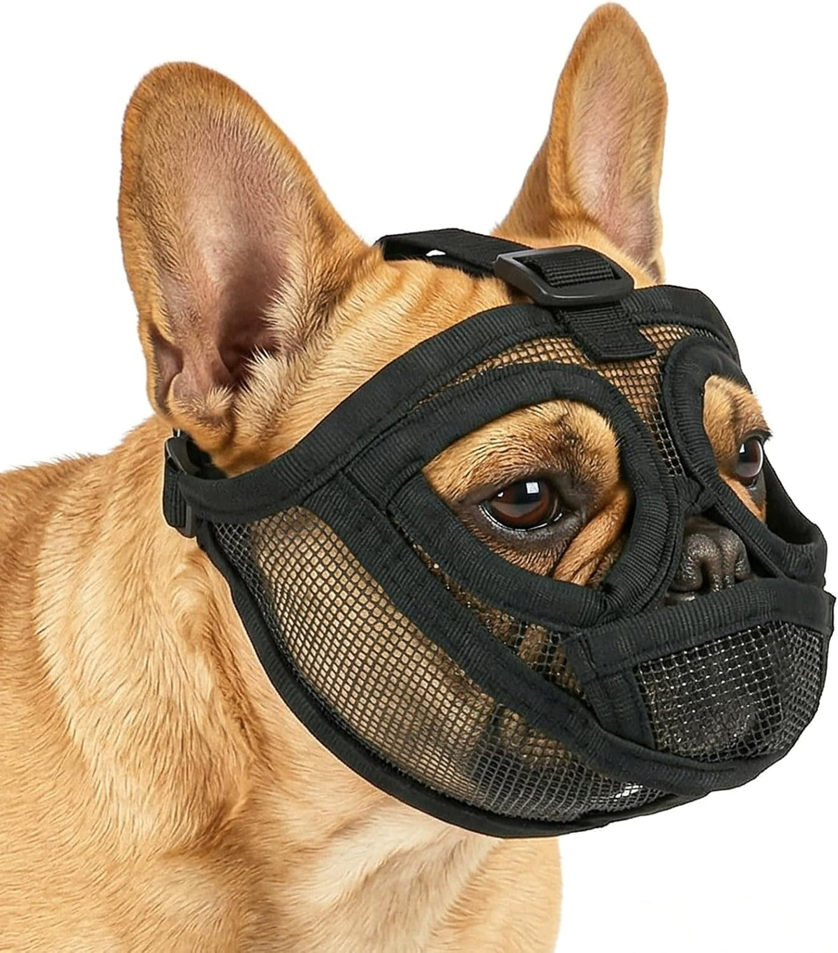 Dog muzzle adjustable with short muzzle size L black
