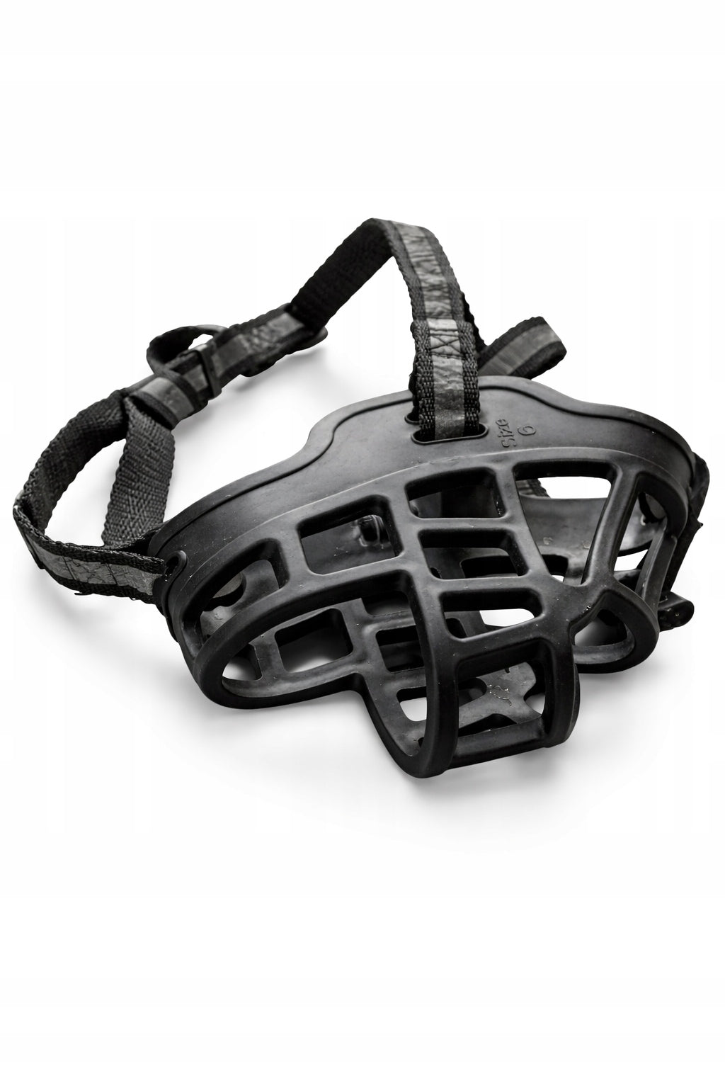 Dog muzzle basket adjustable against biting black