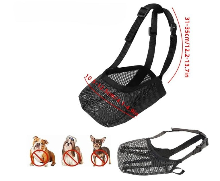 Dog muzzle – black mesh, adjustable muzzle for medium dogs XL Manufacturer code 05906684622482