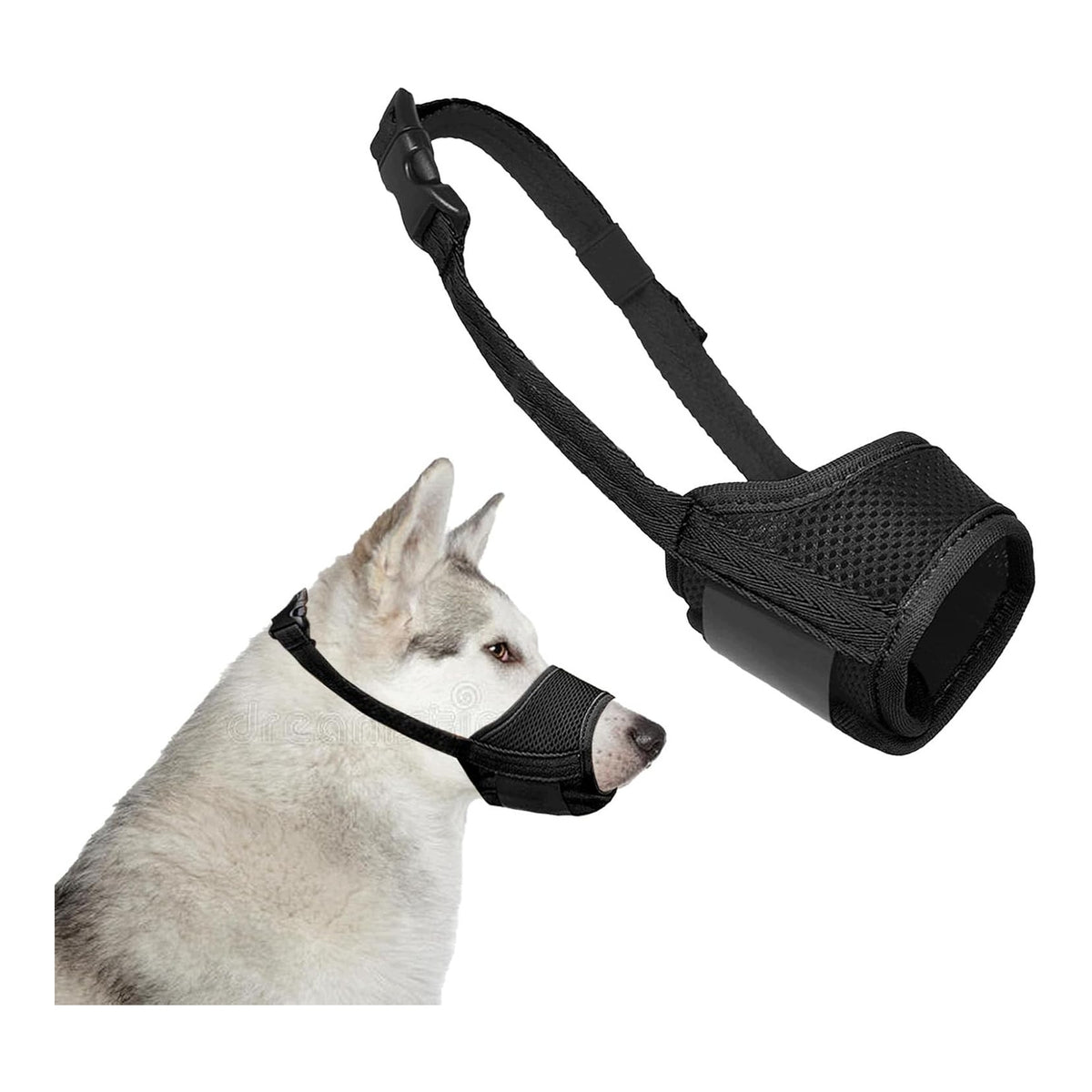 Dog muzzle soft mesh breathable anti-barking - size M
