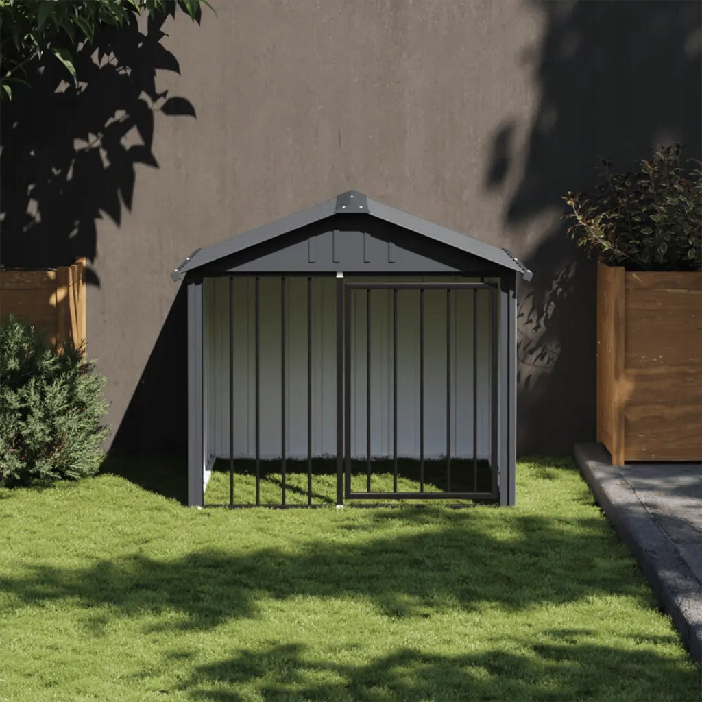 Dog playpen with roof and doors, galvanized steel, 117x103x102 cm Packaging status original