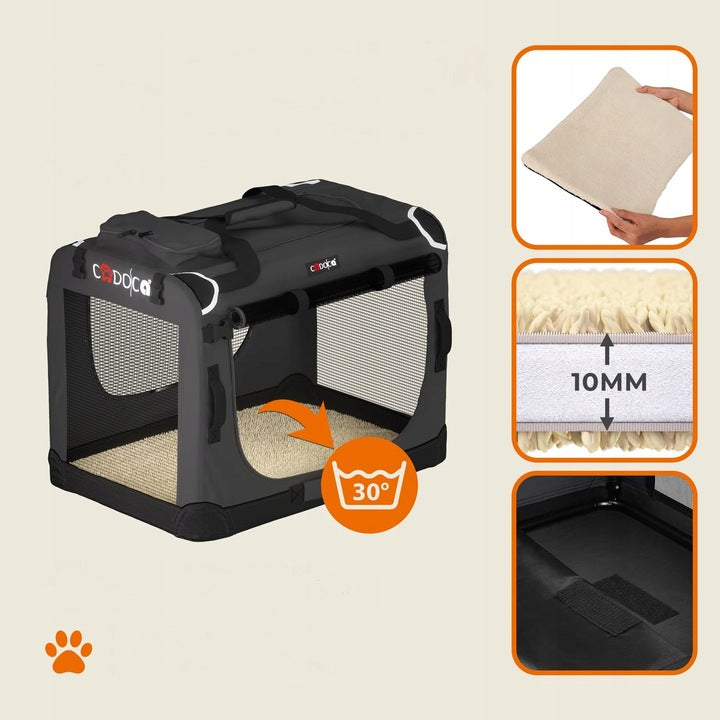 Dog transporter Cadoca grey M 60 cm x 42 cm 44 cm Main material synthetic material