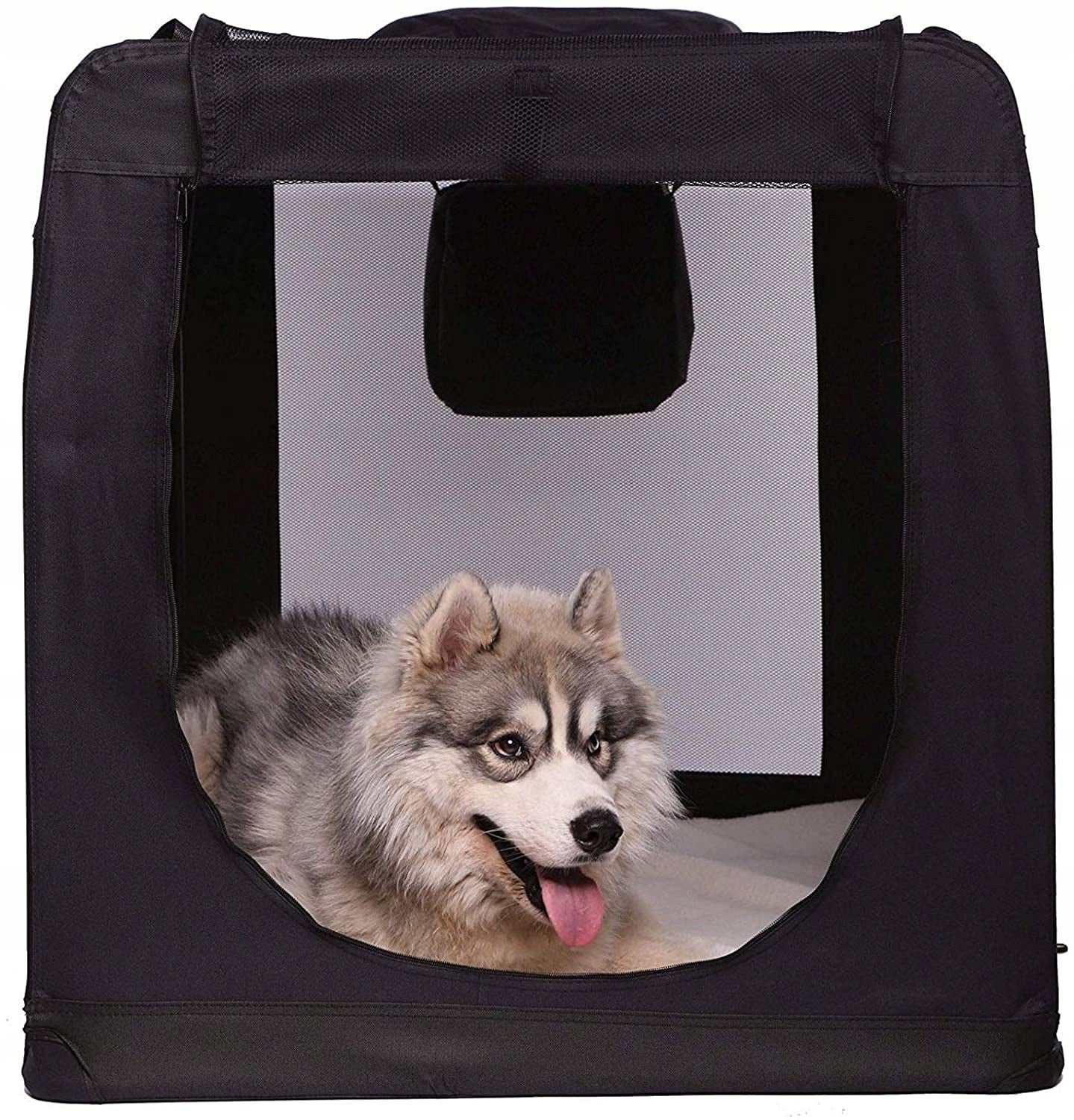 Dog transporter Lionto black 2XL 90X61X65 CM Brand Lionto