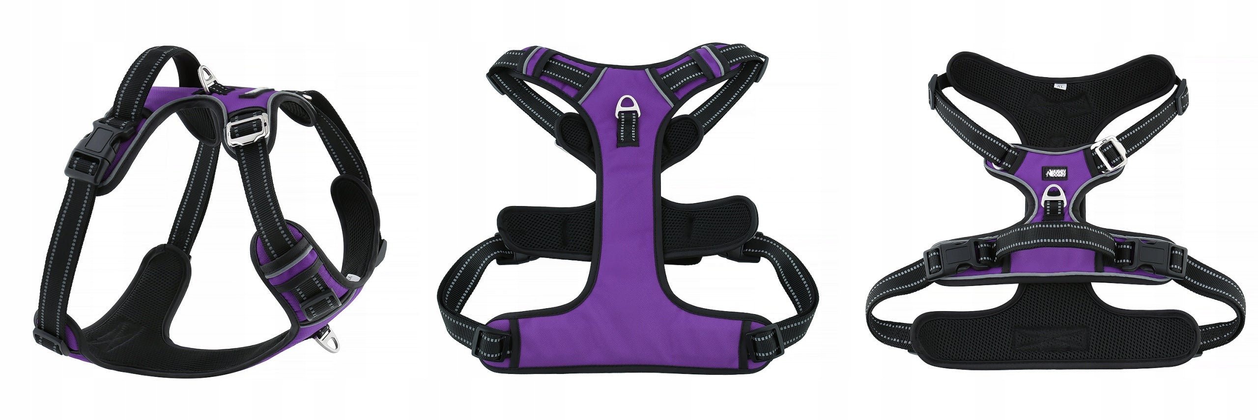 Dog walking harness guard reflective HUGGY DOGGY purple XS Packaging status original