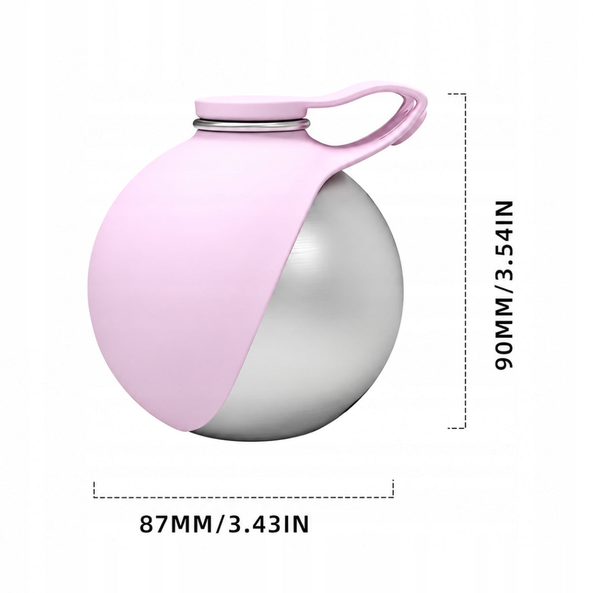 Dog water bottle 285 ml, foldable silicone, with dispenser pink Product weight with unit packaging 0.15 kg
