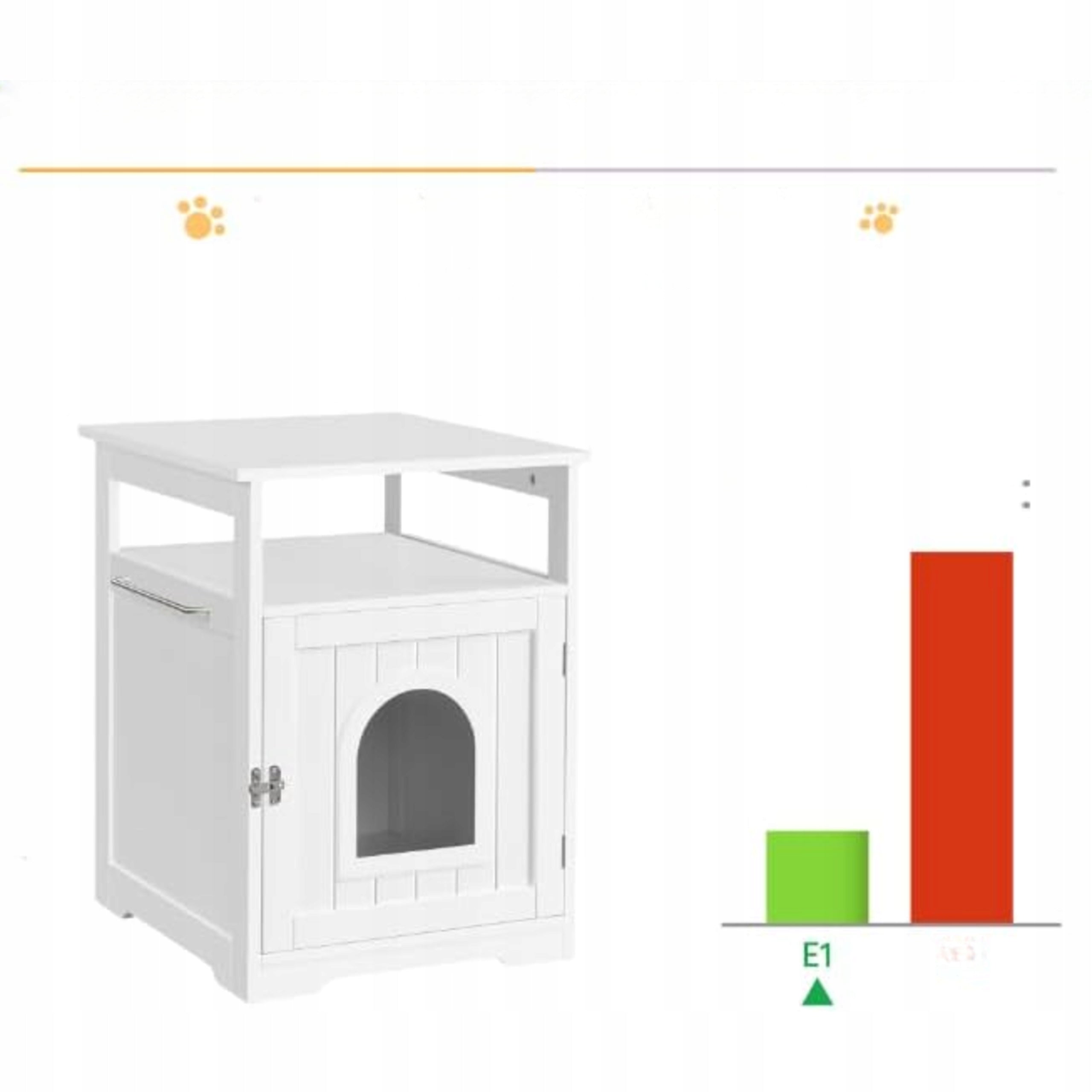 Doghouse Cat Cuvette Cabinet 52×49×64,5 cm White Indoor Cuvette With Shelf Product width 49 cm