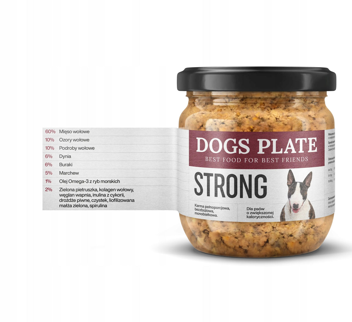 Dogs Plate Strong Beef Monoprotein Food 360g Packaging status original