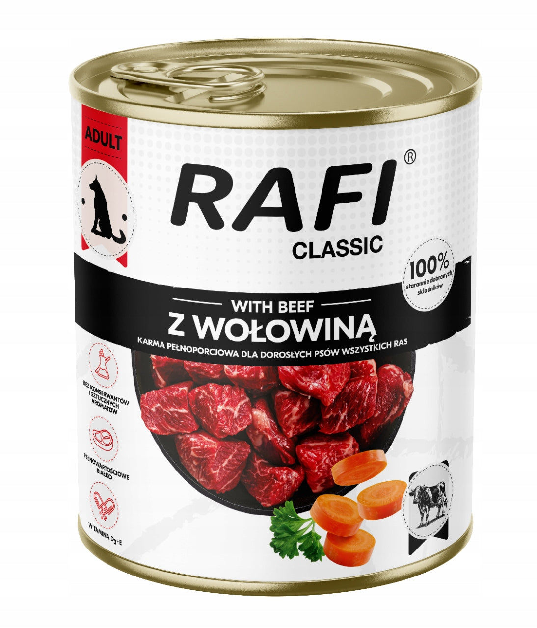Dolina Noteci Rafi Classic wet dog food Beef 6 x 800g Brand Rafi