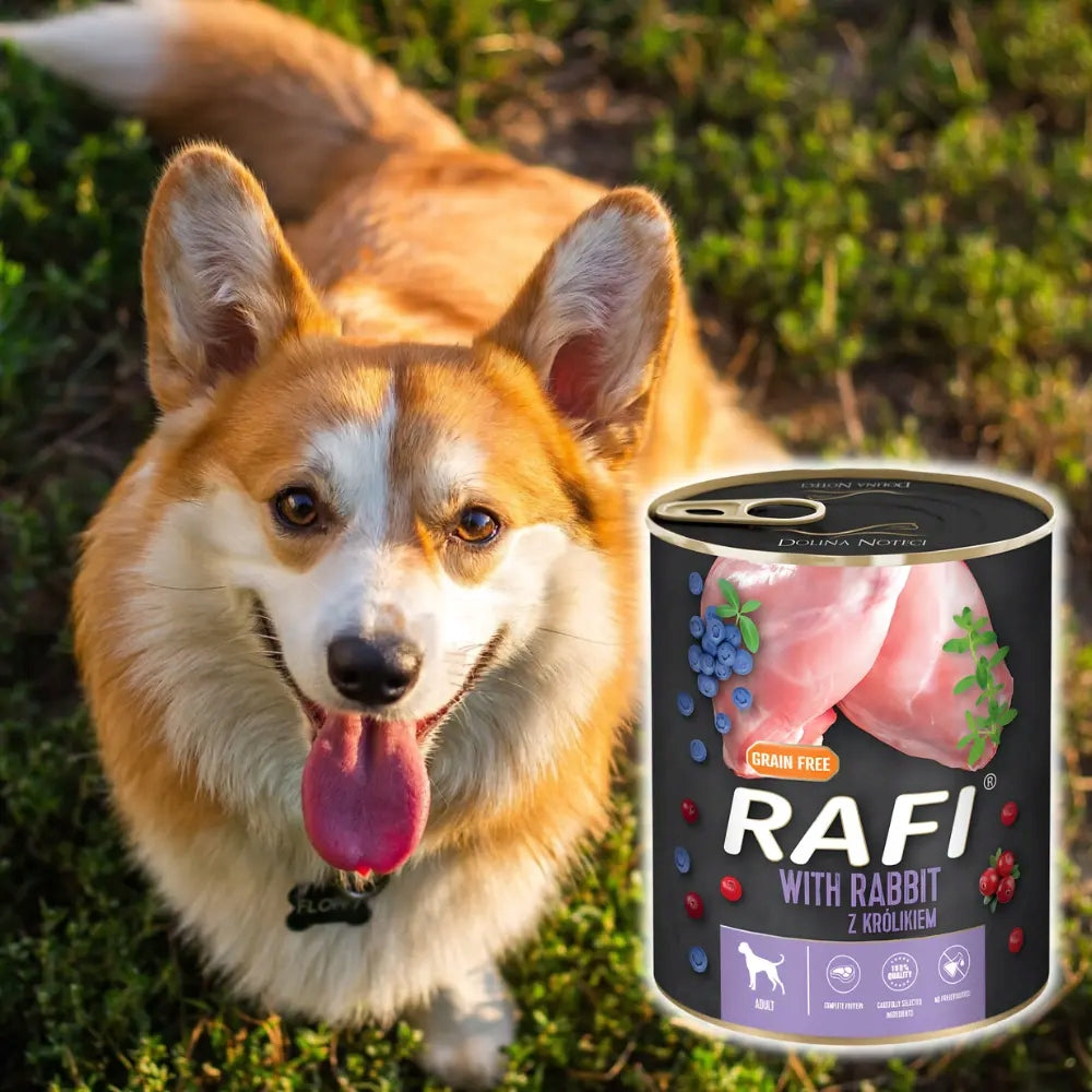 Dolina Noteci Rafi Rabbit 800g Wet Dog Food Can Product weight 0.8 kg