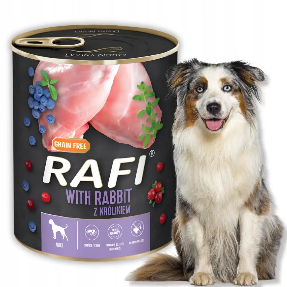 Dolina Noteci Rafi Rabbit 800g Wet Dog Food Can