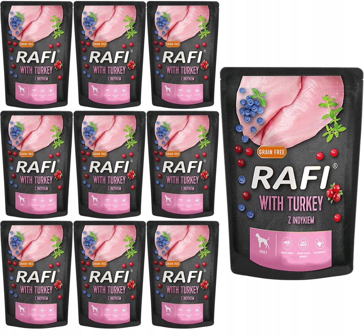Dolina Noteci Rafi food sachet TURKEY 10x 300g