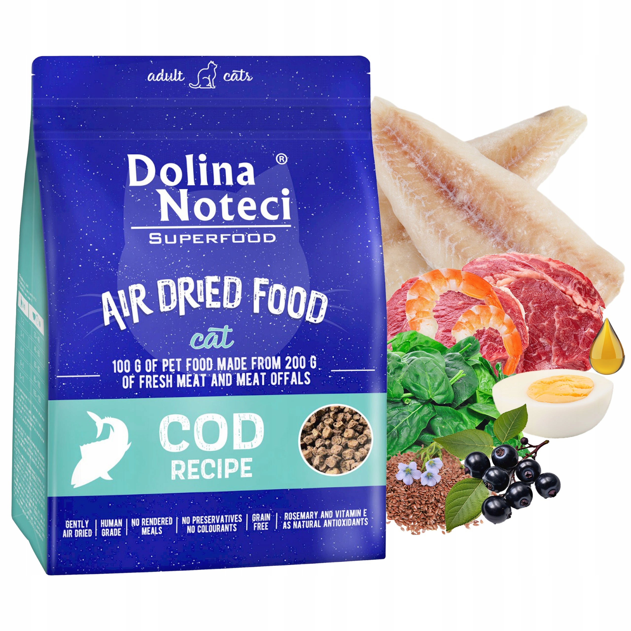 Dolina Noteci SuperFood dry cat food cod 1 kg Brand Dolina Noteci