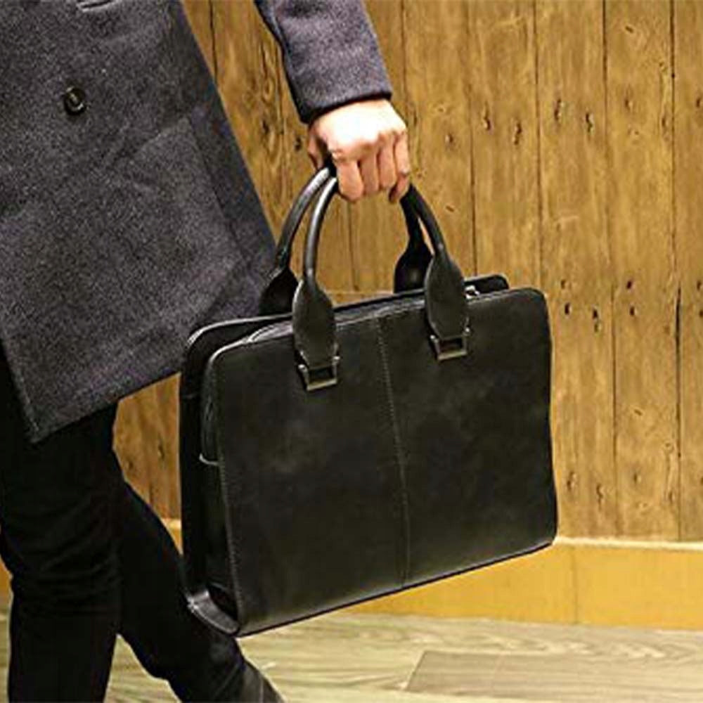 Dollcini, férfi laptoptáska, válltáska, vízálló, PU bőr, fekete Brand no brand