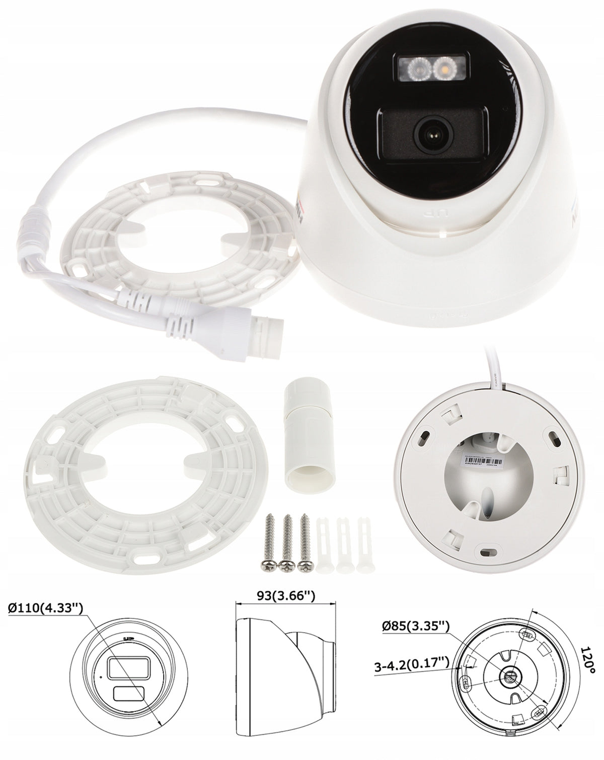 Dome IP Camera Hikvision DS-2CD1347G3H-LIUF 4Mpx Motion Detection MD 3.0 Packaging status original